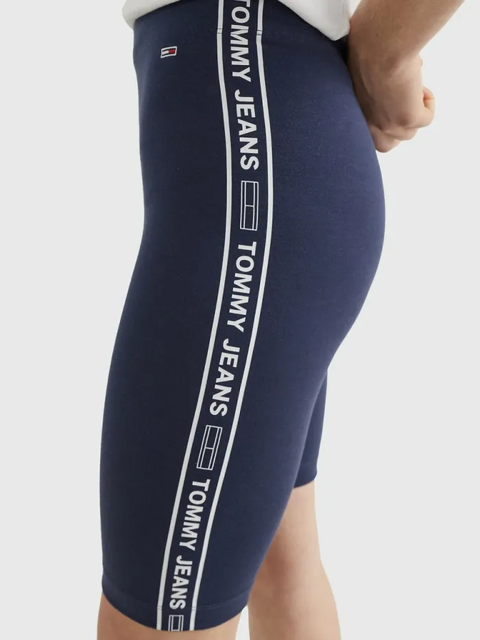 Tommy Hilfiger Logo Tape Skinny Cycling Shorts Twilight Navy Womens Shorts Near Me