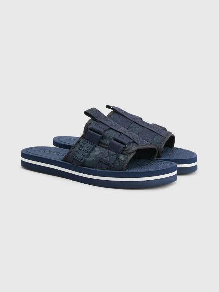 Tommy Hilfiger Logo Tape SlipOn Sandals Twilight Navy Mens Sandals Sliders and Flip Flops Fashion Tommy Hilfiger Logo Tape SlipOn Sandals Twilight Navy Mens Sandals Sliders and Flip Flops Fashion