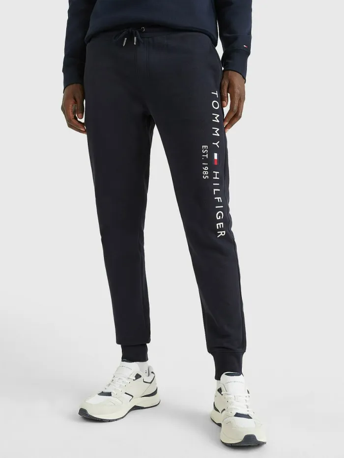 Tommy Hilfiger Logo Tapered Joggers Desert Sky Mens Trousers