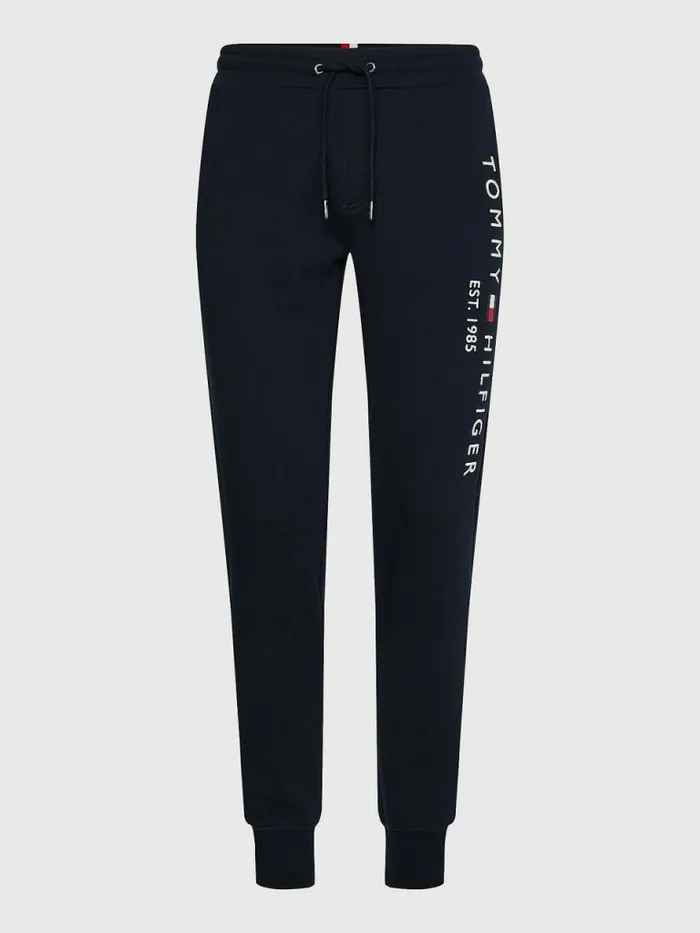 Tommy Hilfiger Logo Tapered Joggers Desert Sky Mens Trousers