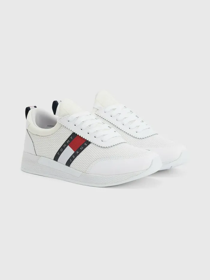 Tommy Hilfiger Logo Trainers White Womens Trainers Cheap On Sale