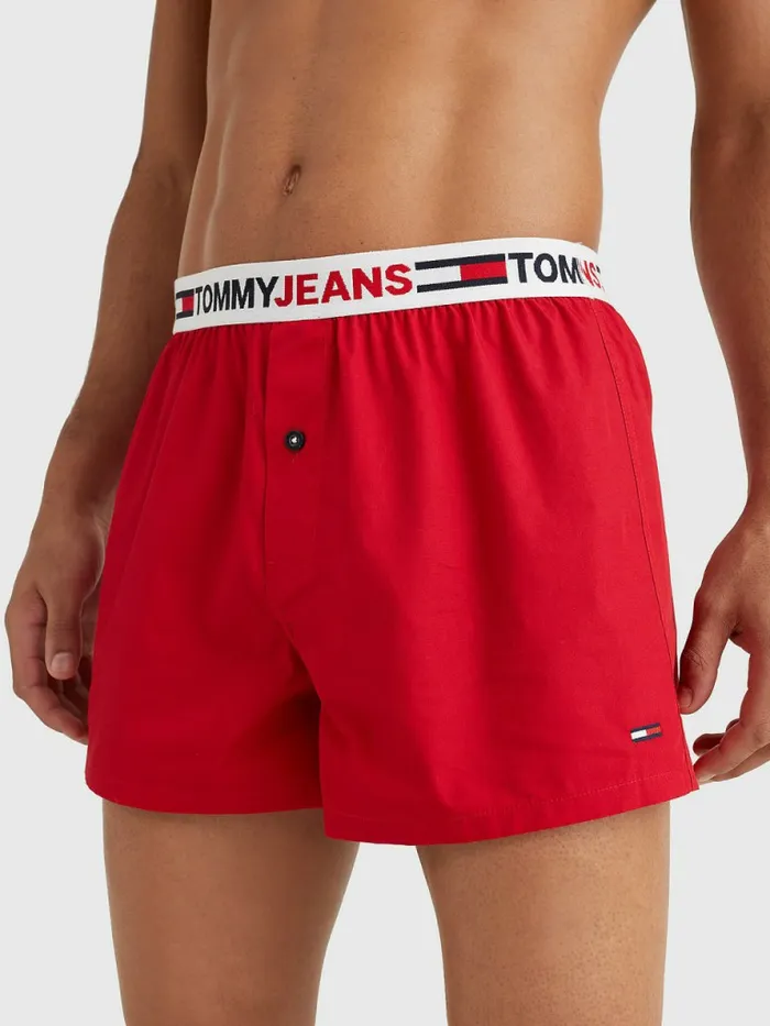 Tommy Hilfiger Logo Waistband Boxer Shorts Primary Red Mens Underwear Online