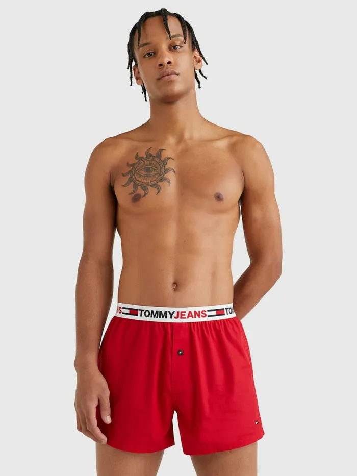 Tommy Hilfiger Logo Waistband Boxer Shorts Primary Red Mens Underwear Online