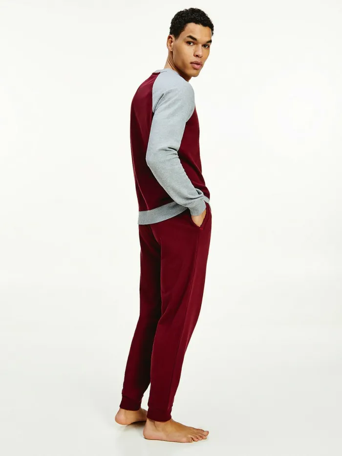 Tommy Hilfiger Logo Waistband Lounge Joggers Deep Rouge Mens Trousers