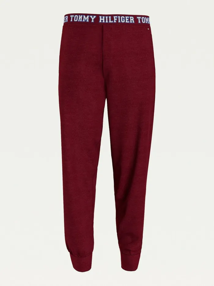 Tommy Hilfiger Logo Waistband Lounge Joggers Deep Rouge Mens Trousers