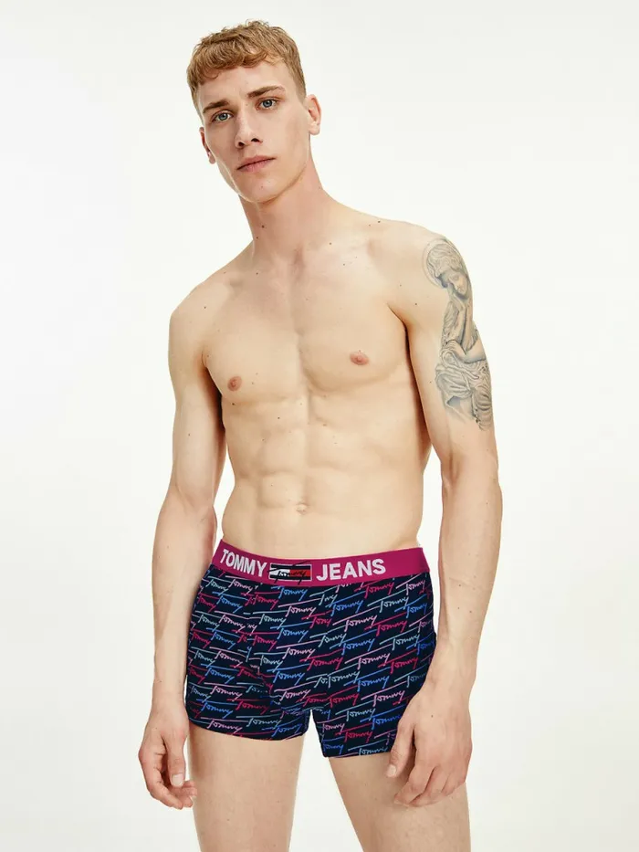 Tommy Hilfiger Logo Waistband Print Trunks Tj Signature Mens Underwear Casaul Tommy Hilfiger Logo Waistband Print Trunks Tj Signature Mens Underwear Casaul