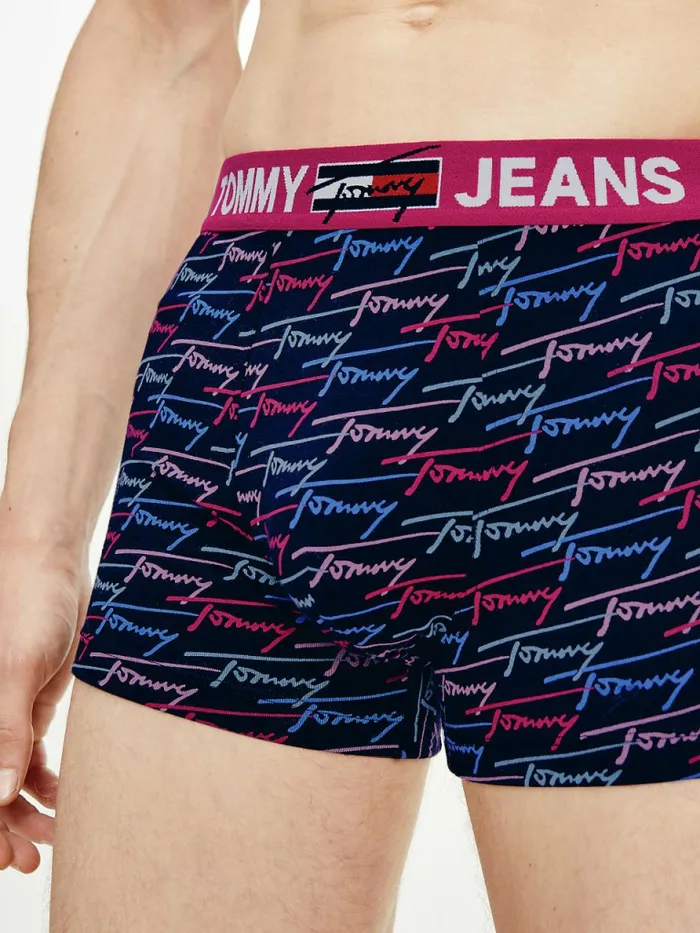 Tommy Hilfiger Logo Waistband Print Trunks Tj Signature Mens Underwear Casaul