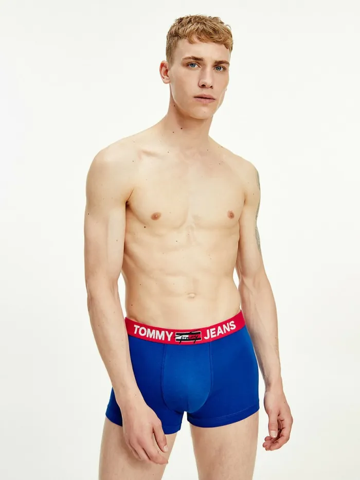 Tommy Hilfiger Logo Waistband Trunks Sapphire Blue Mens Underwear Online