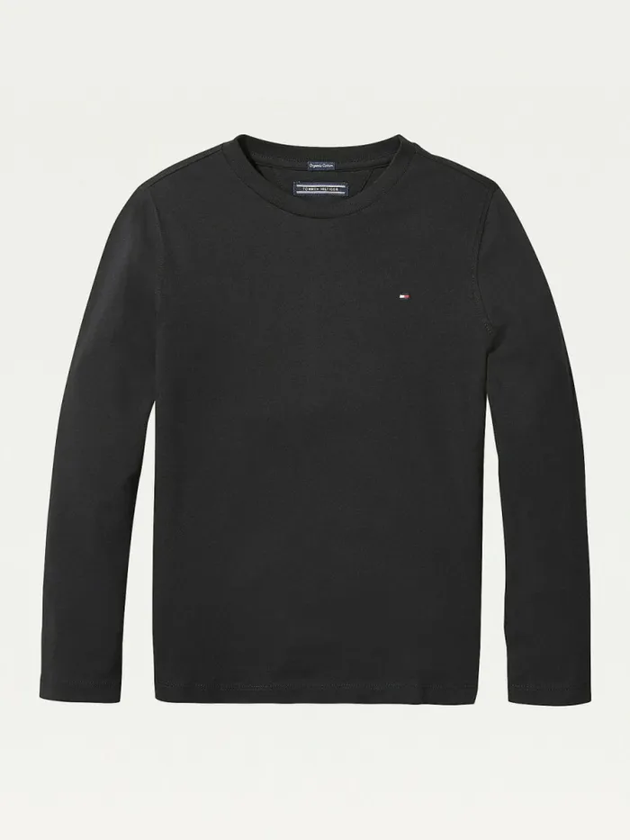Tommy Hilfiger LongSleeve Organic Cotton TShirt Meteorite Boys TShirts and Polos Sale Tommy Hilfiger LongSleeve Organic Cotton TShirt Meteorite Boys TShirts and Polos Sale