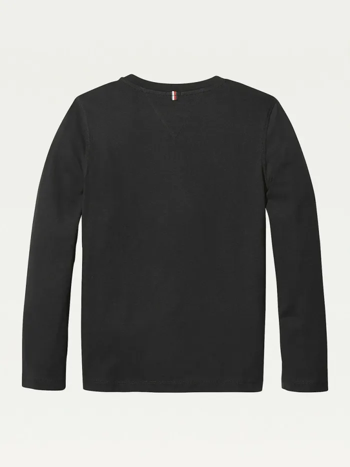 Tommy Hilfiger LongSleeve Organic Cotton TShirt Meteorite Boys TShirts and Polos Sale