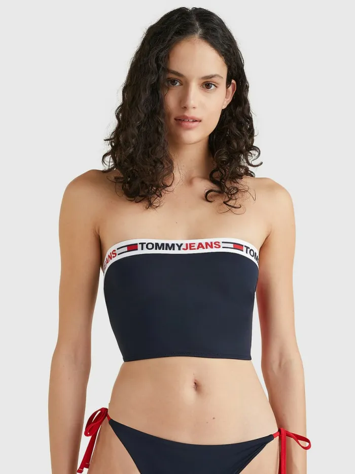 Tommy Hilfiger Longline Bandeau Bikini Top Desert Sky Womens Swimwear Near Me Tommy Hilfiger Longline Bandeau Bikini Top Desert Sky Womens Swimwear Near Me