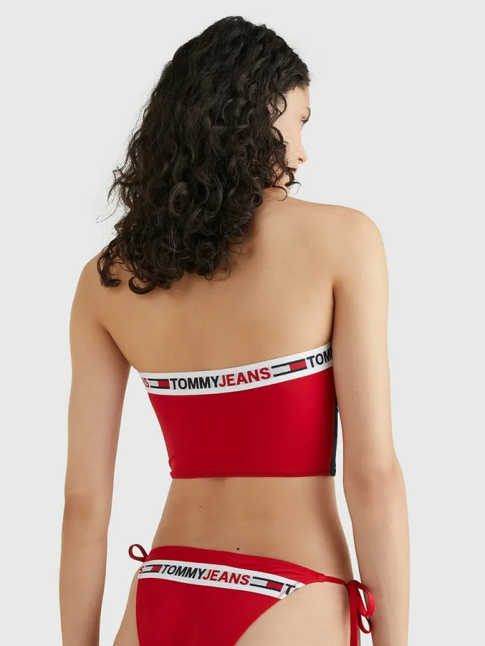 Tommy Hilfiger Longline Bandeau Bikini Top Desert Sky Womens Swimwear Near Me