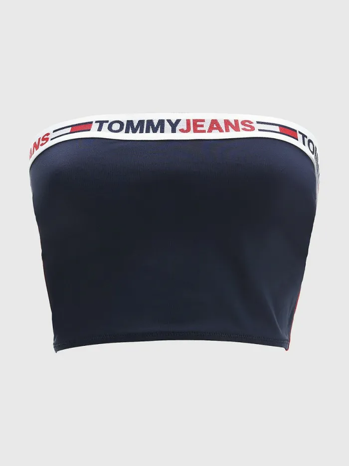 Tommy Hilfiger Longline Bandeau Bikini Top Desert Sky Womens Swimwear Near Me