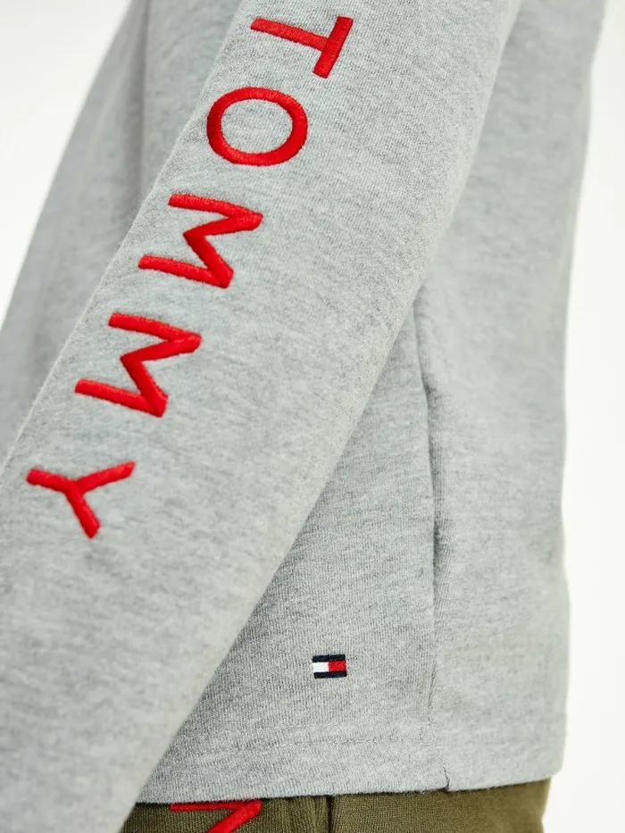 Tommy Hilfiger Lounge Embroidery Track Sweatshirt Medium Grey Heather Mens Loungewear and Nightwear