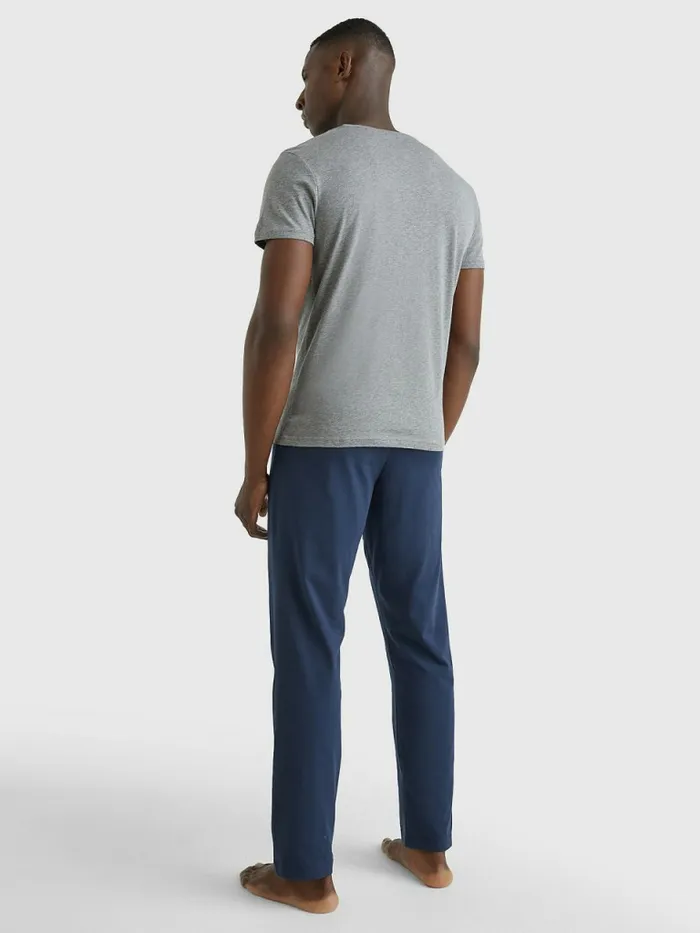 Tommy Hilfiger Lounge Logo Organic Cotton TShirt Mid Grey Heather Mens Essentials