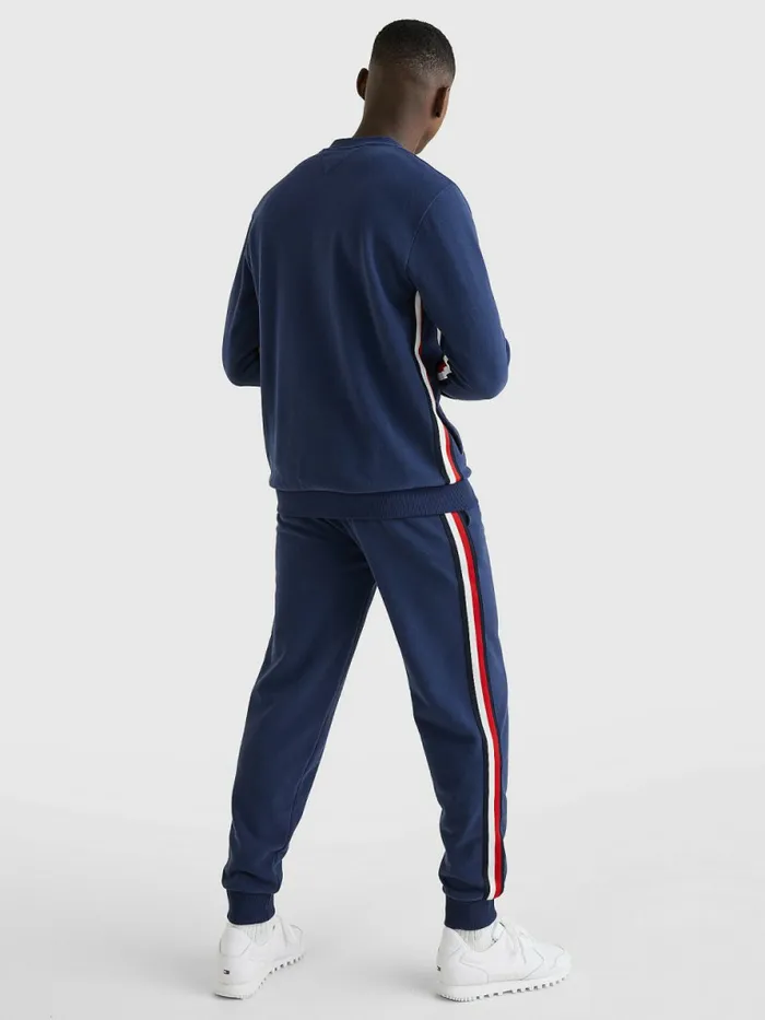 Tommy Hilfiger Lounge Signature Tape Bomber Jacket Twilight Mens Sweatshirts and Hoodies On Sale