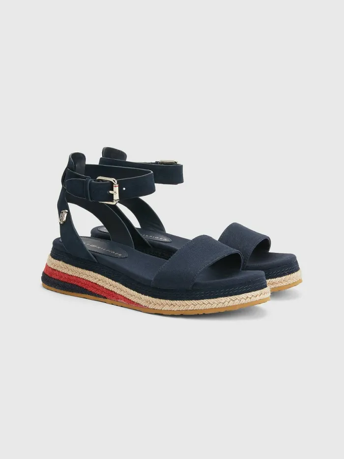 Tommy Hilfiger Low Wedge Espadrille Sandals Desert Sky Womens Sandals Casaul