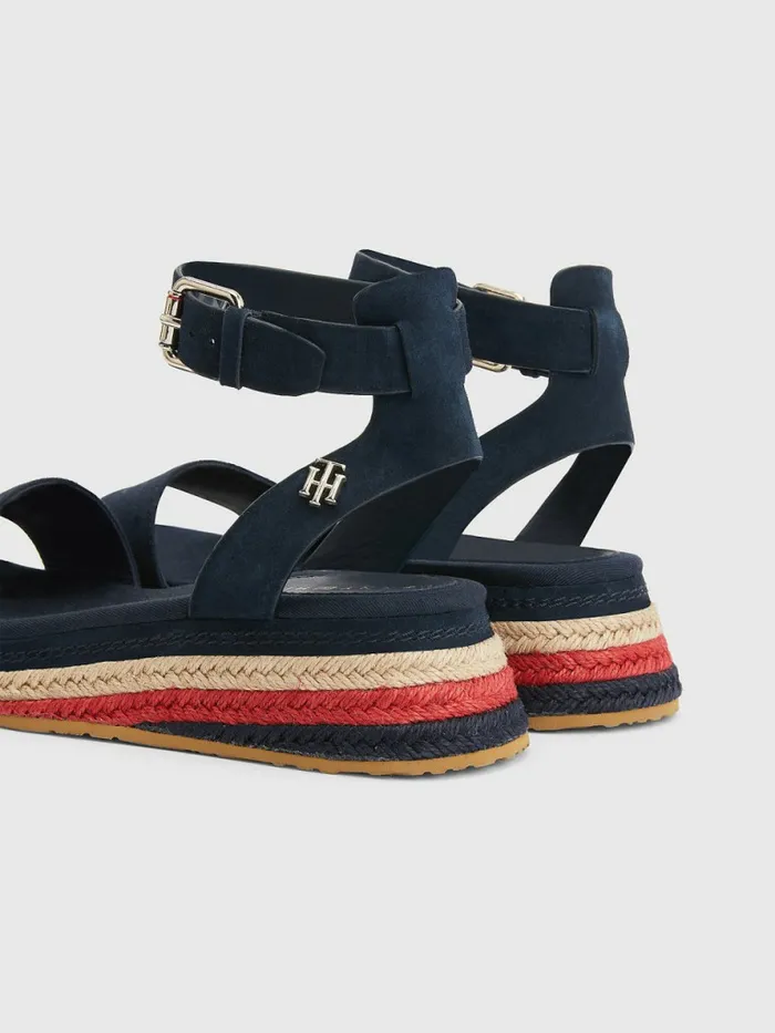 Tommy Hilfiger Low Wedge Espadrille Sandals Desert Sky Womens Sandals Casaul