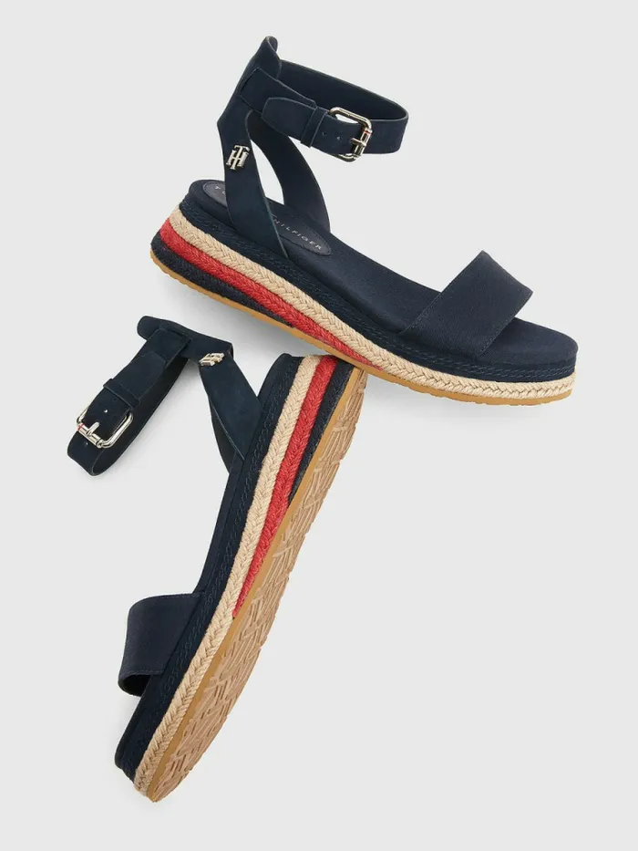 Tommy Hilfiger Low Wedge Espadrille Sandals Desert Sky Womens Sandals Casaul