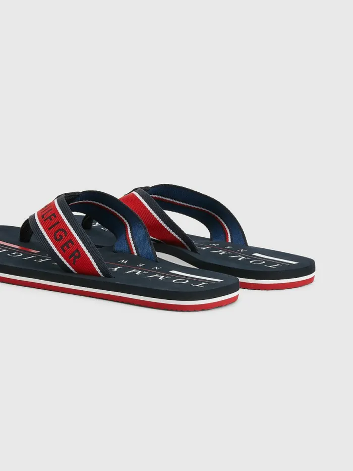 Tommy Hilfiger Maritime Logo FlipFlops Desert Sky Mens Sandals Sliders and Flip Flops Near Me