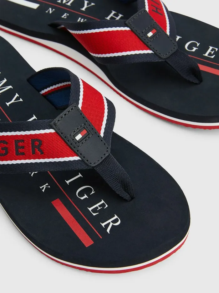 Tommy Hilfiger Maritime Logo FlipFlops Desert Sky Mens Sandals Sliders and Flip Flops Near Me
