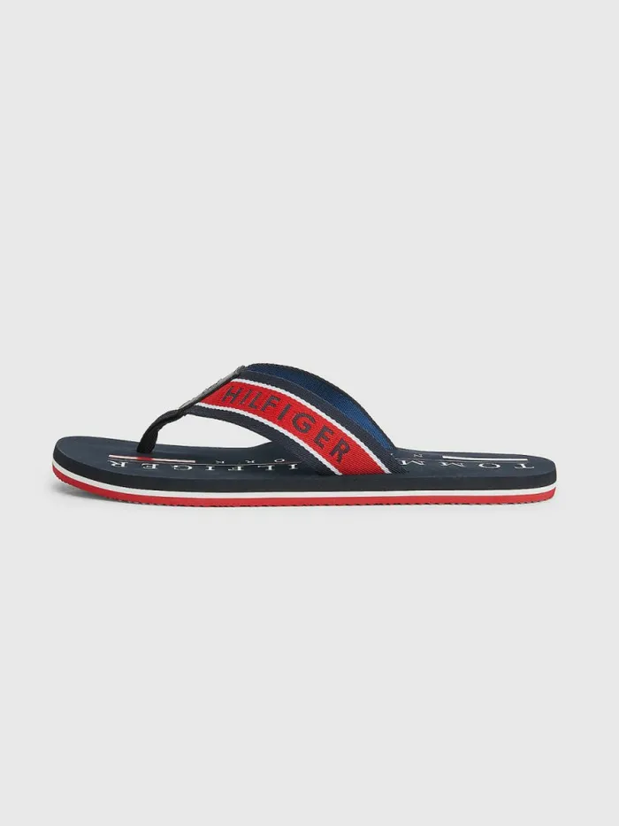Tommy Hilfiger Maritime Logo FlipFlops Desert Sky Mens Sandals Sliders and Flip Flops Near Me