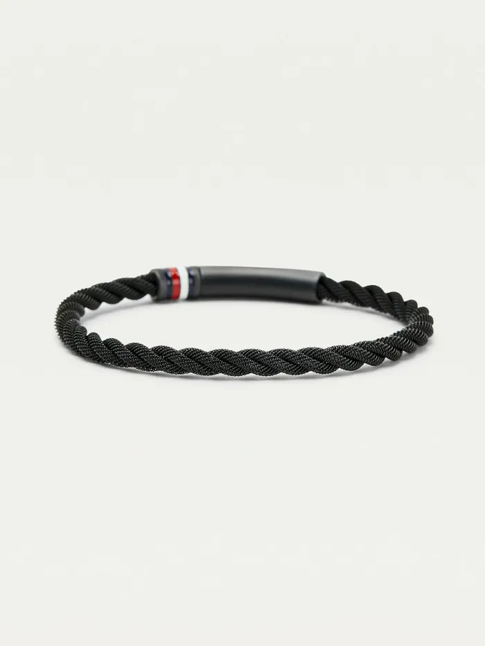 Tommy Hilfiger Mesh Black IonicPlated Steel Bracelet Black Ip Mens Jewellery and Cufflinks