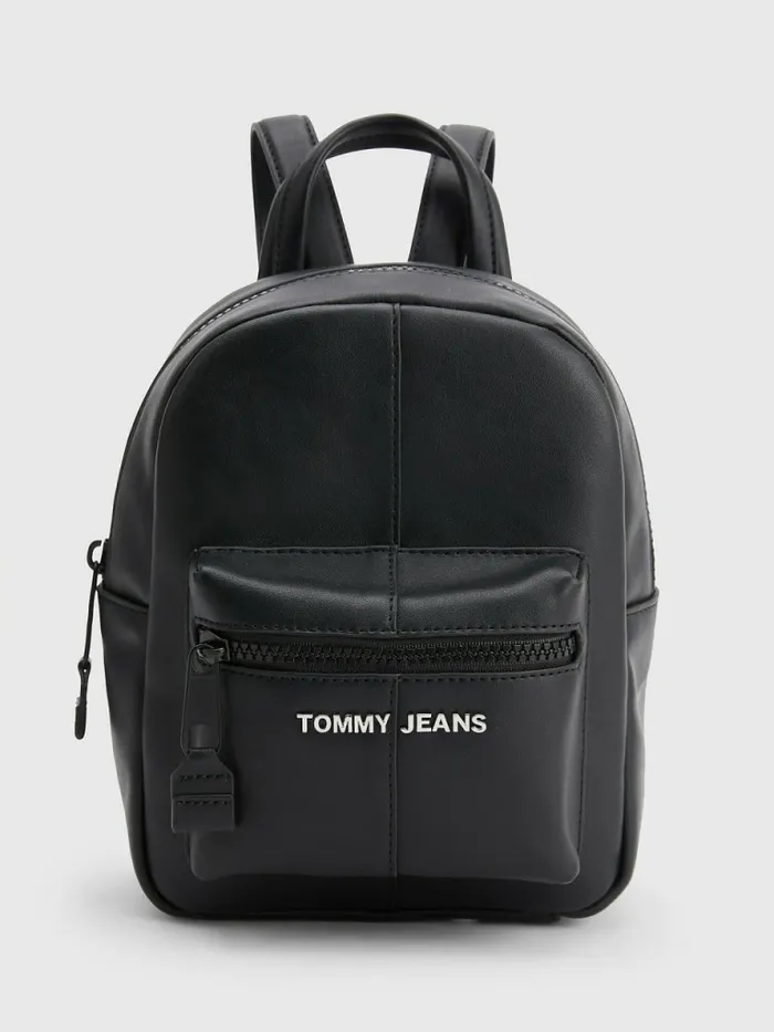 Tommy Hilfiger Metal Logo Small Backpack Black Womens Bags Online
