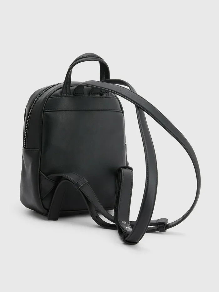 Tommy Hilfiger Metal Logo Small Backpack Black Womens Bags Online