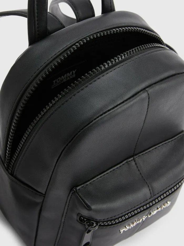Tommy Hilfiger Metal Logo Small Backpack Black Womens Bags Online