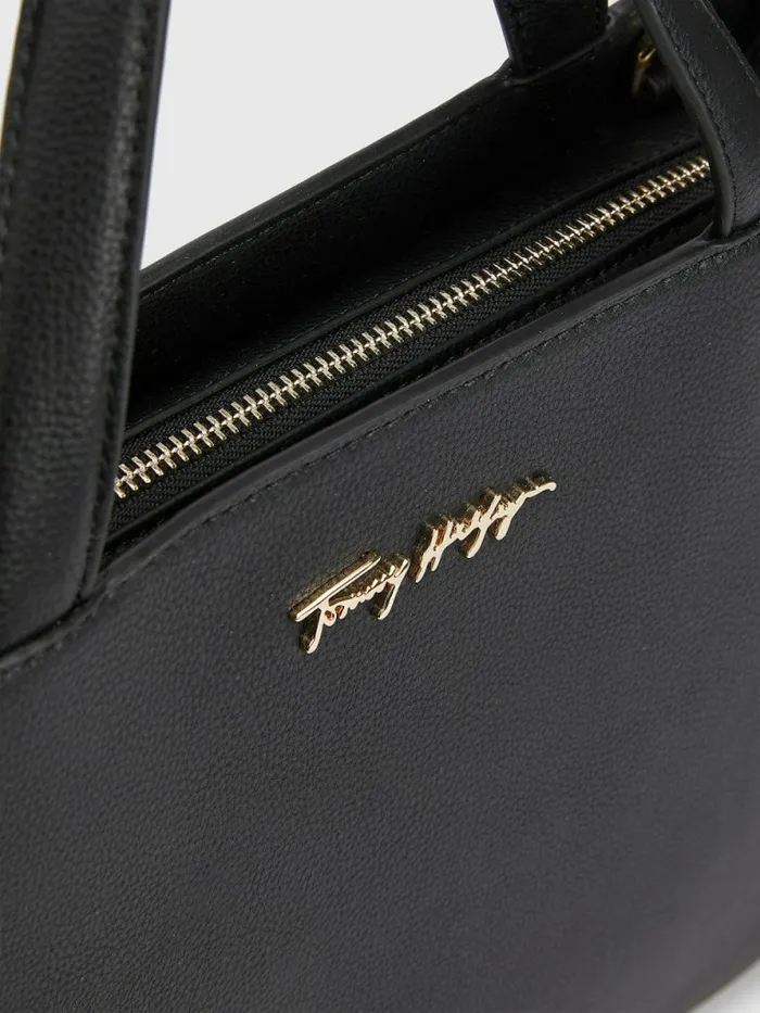 Tommy Hilfiger Metal Logo Tote Black Womens Bags Near Me