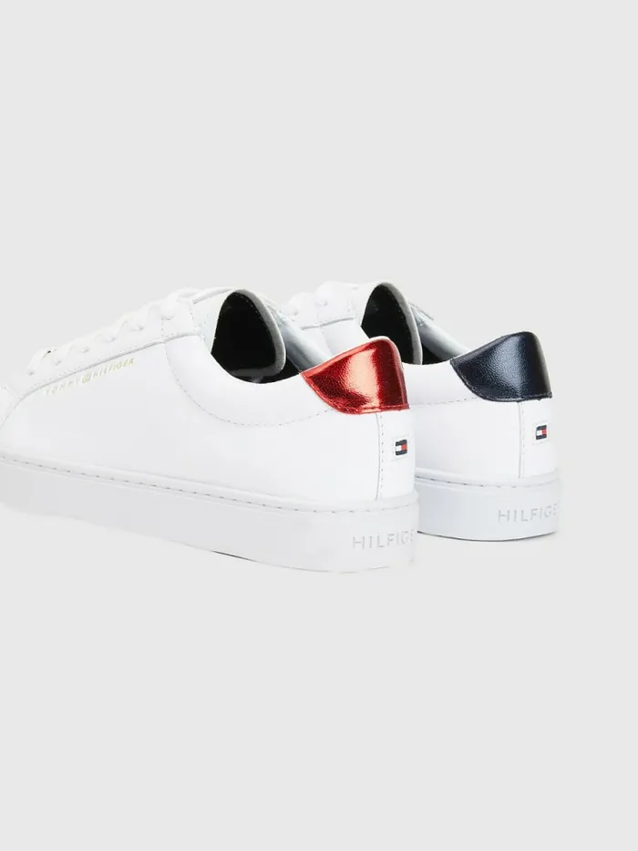 Tommy Hilfiger Metallic Back LaceUp Trainers Rwb Womens Trainers Gift for Friend