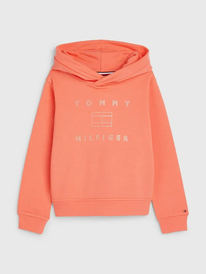 Tommy Hilfiger Metallic Logo Hoody Island Punch Girls Sweatshirts and Hoodies Fashion Tommy Hilfiger Metallic Logo Hoody Island Punch Girls Sweatshirts and Hoodies Fashion