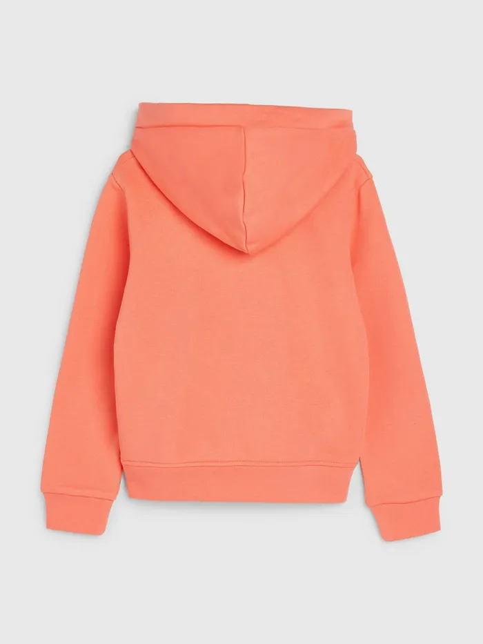 Tommy Hilfiger Metallic Logo Hoody Island Punch Girls Sweatshirts and Hoodies Fashion