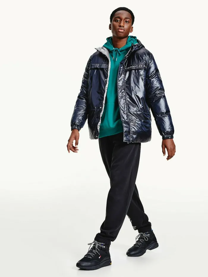 Tommy Hilfiger Metallic Reversible Padded Puffer Jacket Black Mens Coats and Jackets Gift Ideas Tommy Hilfiger Metallic Reversible Padded Puffer Jacket Black Mens Coats and Jackets Gift Ideas