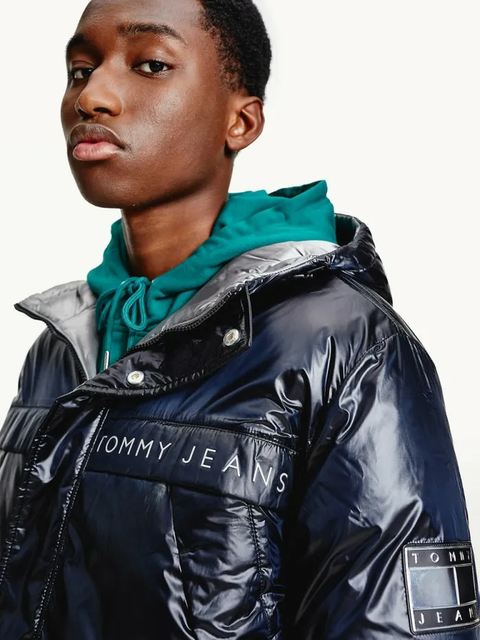Tommy Hilfiger Metallic Reversible Padded Puffer Jacket Black Mens Coats and Jackets Gift Ideas