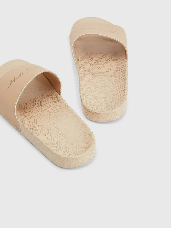 Tommy Hilfiger Metallic Signature Pool Slides Sandrift Womens Sandals Cheap On Sale