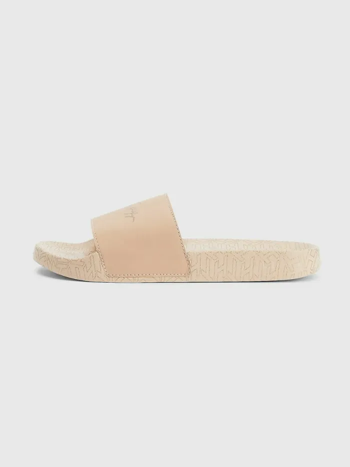 Tommy Hilfiger Metallic Signature Pool Slides Sandrift Womens Sandals Cheap On Sale