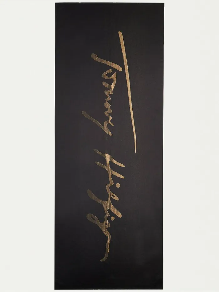 Tommy Hilfiger Metallic Signature Scarf Black Womens Hats and Scarves Online