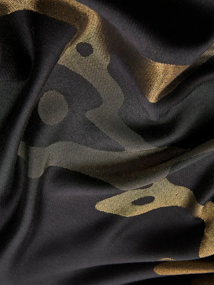 Tommy Hilfiger Metallic Signature Scarf Black Womens Hats and Scarves Online