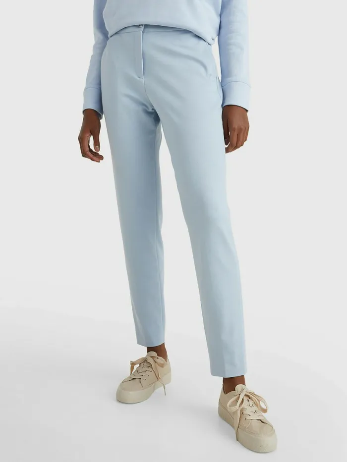 Tommy Hilfiger Michelle Tapered Punto Milano Trousers Breezy Blue Womens Trousers Tommy Hilfiger Michelle Tapered Punto Milano Trousers Breezy Blue Womens Trousers