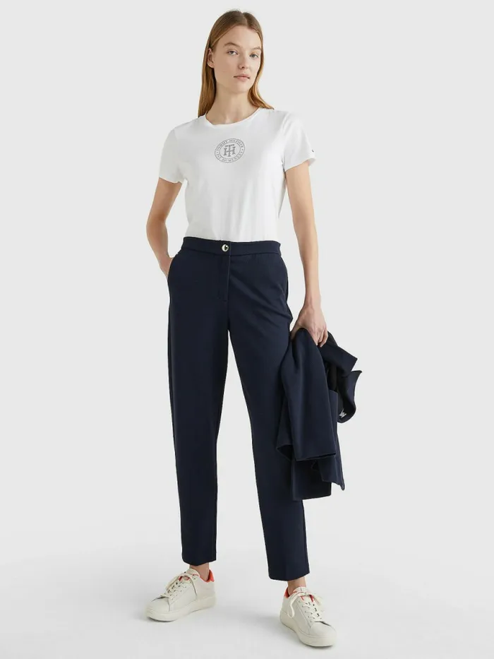 Tommy Hilfiger Michelle Textured Tapered Trousers Desert Sky Womens CoOrds