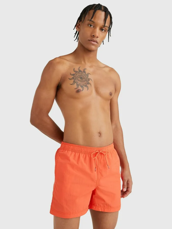 Tommy Hilfiger Mid Length Drawstring Swim Shorts Hawaiian Coral Mens Swimwear Cheap On Sale