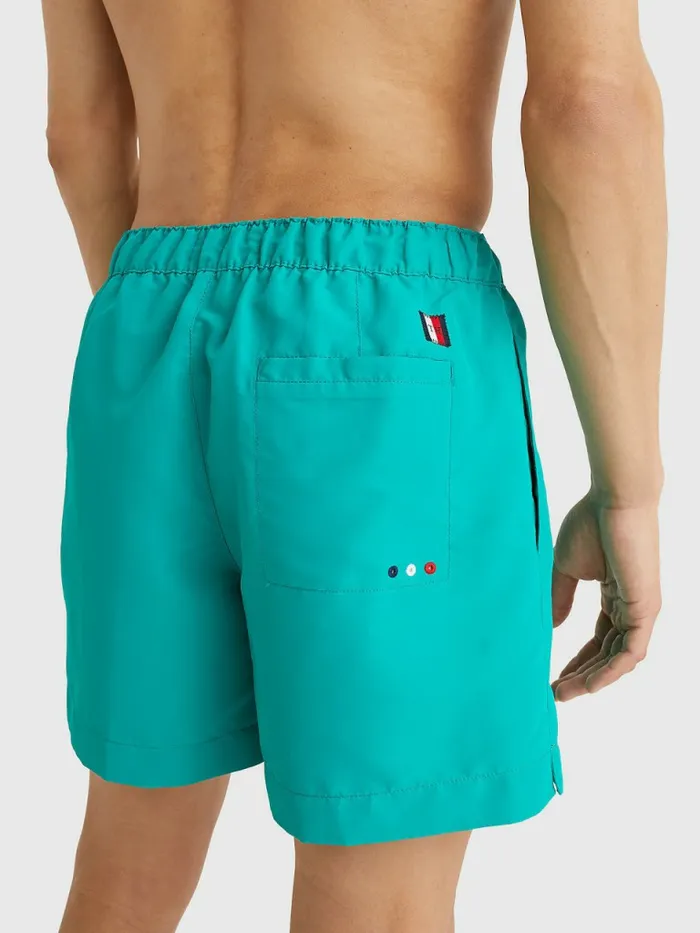 Tommy Hilfiger Mid Length Signature Logo Swim Shorts Maui Green Mens Swimwear Gift Ideas