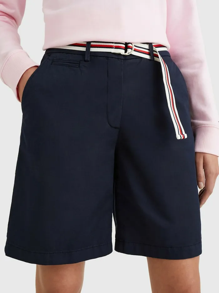 Tommy Hilfiger Mid Rise Chino Shorts Desert Sky Womens Shorts Gift 4 You