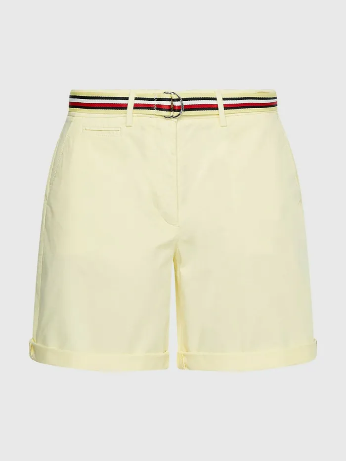 Tommy Hilfiger Mid Rise Chino Shorts Lemon Twist Womens Shorts Gift Ideas