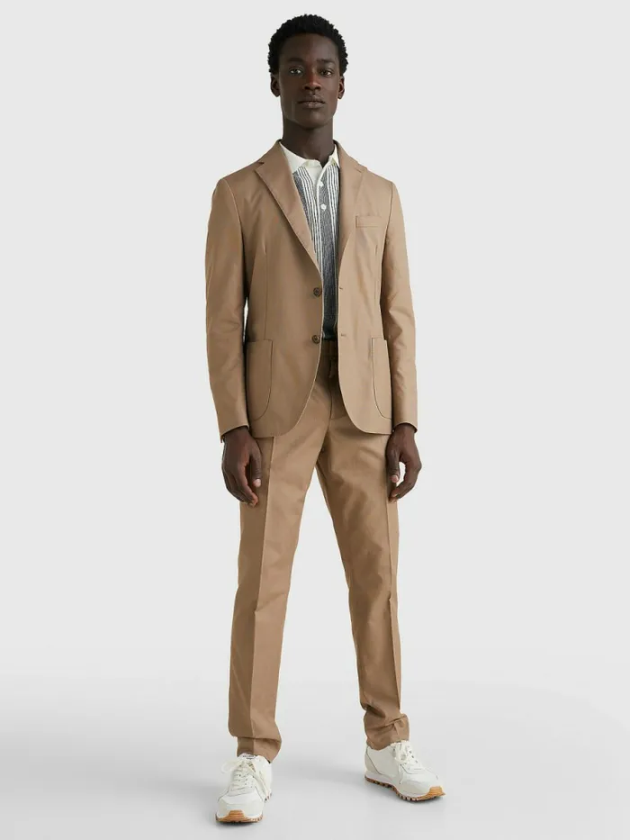 Tommy Hilfiger Military Canvas Blazer Beige Mens Blazers