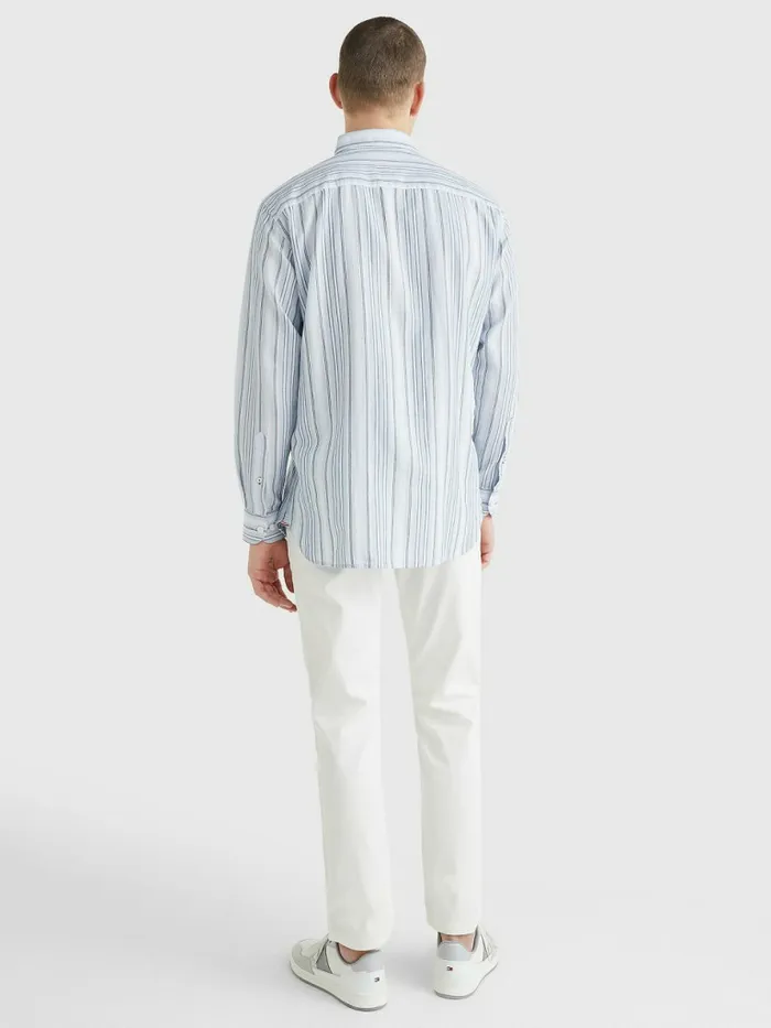 Tommy Hilfiger Mixed Stripe Oxford Shirt Daybreak BlueMulti Mens Shirts Popular