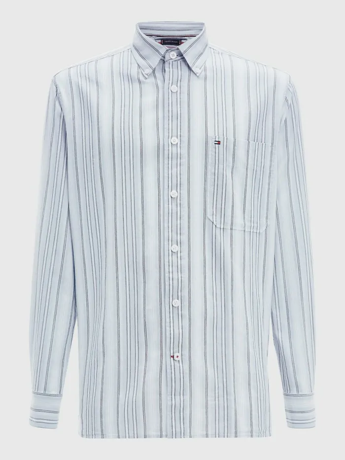 Tommy Hilfiger Mixed Stripe Oxford Shirt Daybreak BlueMulti Mens Shirts Popular