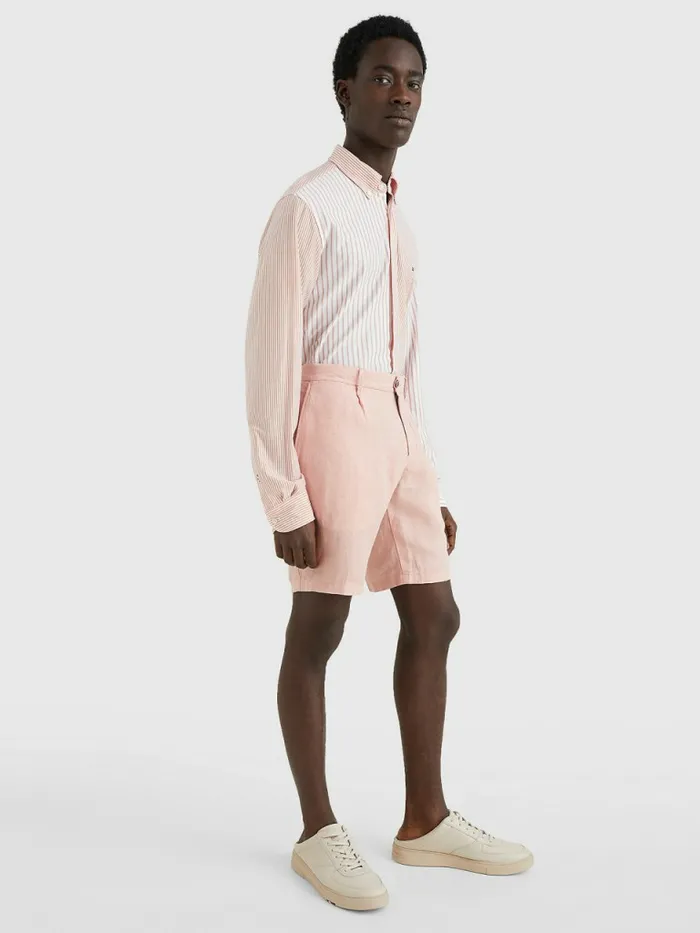 Tommy Hilfiger Mixed Stripe Regular Fit Shirt WhiteGuava Mens Shirts Near Me